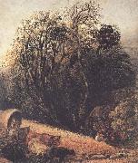 Samuel Palmer A Cornfield Bordered by Trees oil